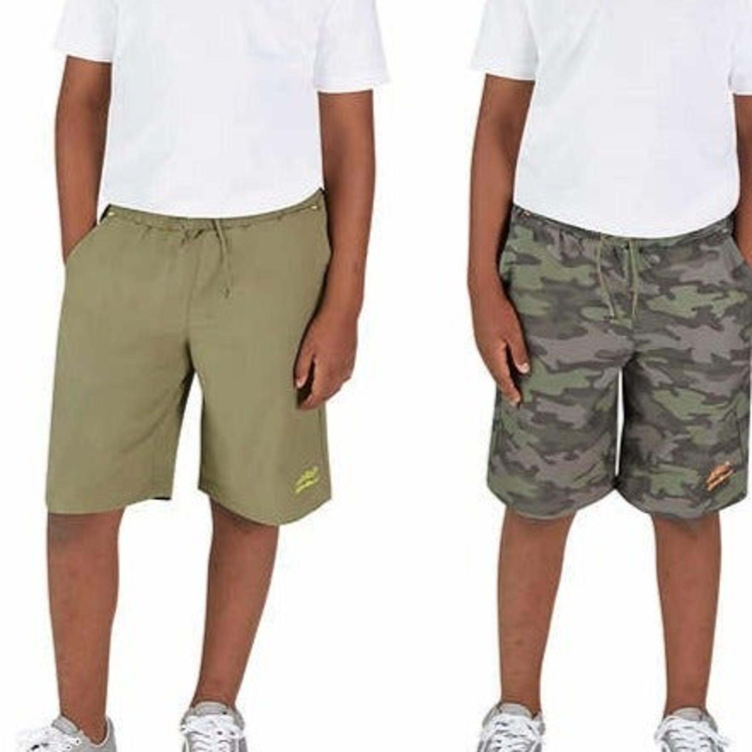 New Eddie Bauer Youth Boys 2-pack Hybrid Short for everyday or swimming Size S