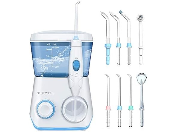 Water Flossing Oral Irrigator, 600ML Dental Cleaner 10 Adjustable Pressure