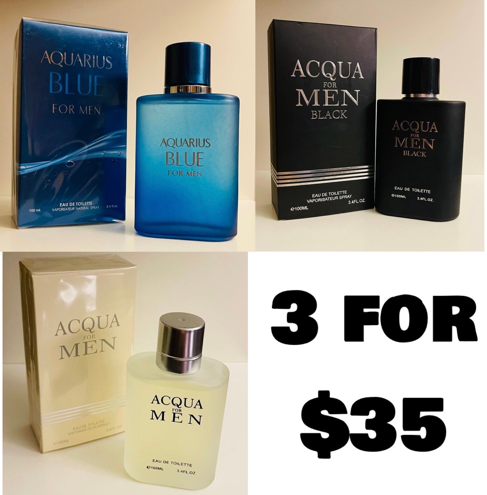 Men’s cologne bundle 3.4oz