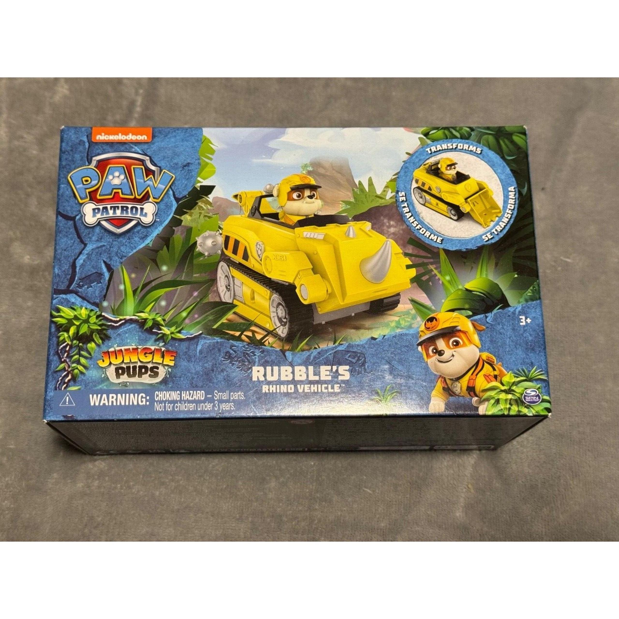 PAW Patrol Jungle Pups Rubble Rhino Vehicle Truck & Collectible Action Fig