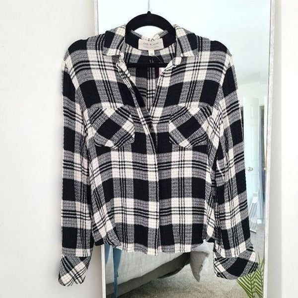 CLOTH & STONE | Anthropologie Plaid flannel knotted back top