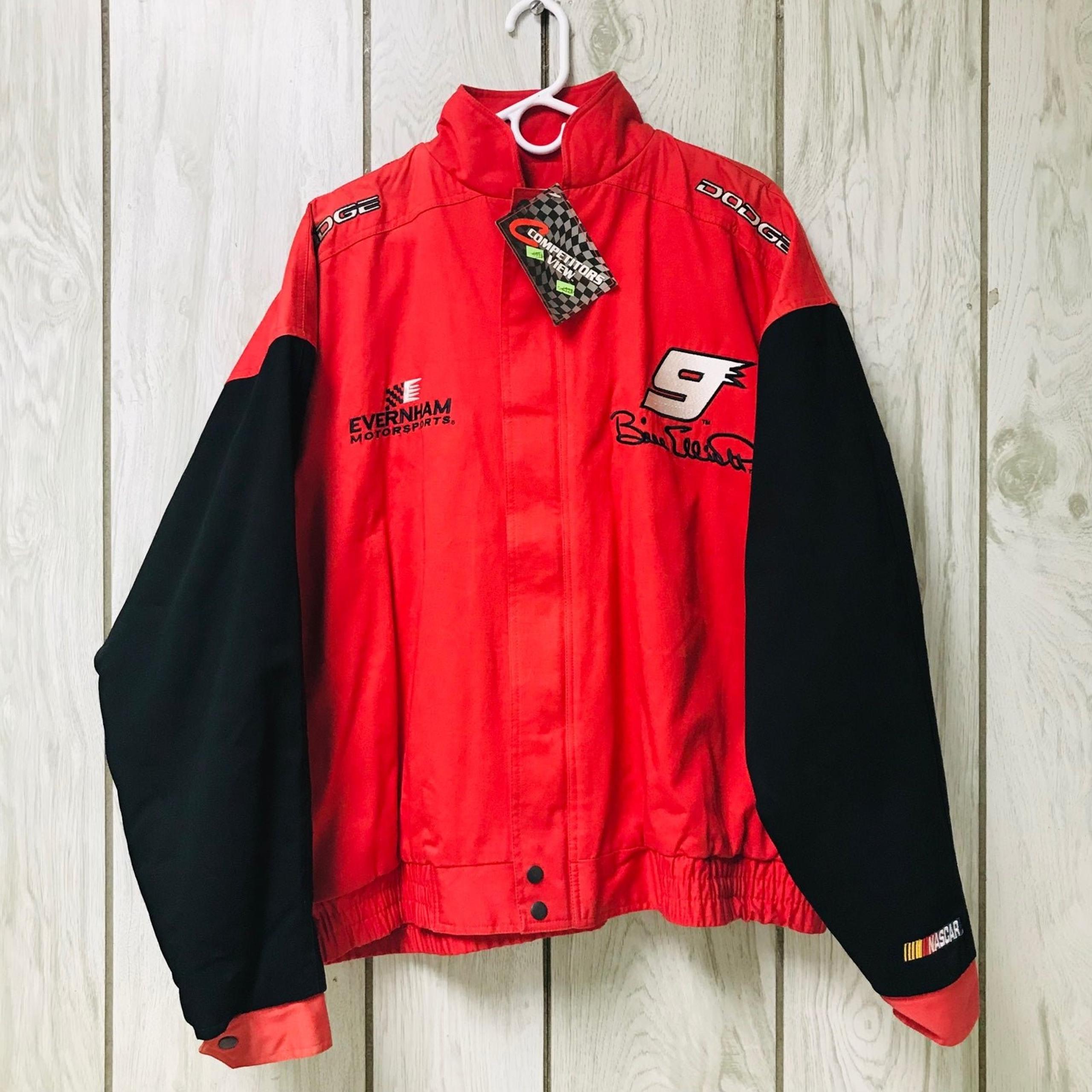 VTG Competitors View Men Red/Black Bill Elliott Dodge Zip NASCAR Jacket XL