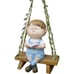 Swing Garden Statue Ornament Cute Resin Boy Figure Hanging Hammock Outdoor