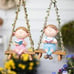 Swing Garden Statue Ornament Cute Resin Boy Figure Hanging Hammock Outdoor