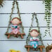 Swing Garden Statue Ornament Cute Resin Boy Figure Hanging Hammock Outdoor