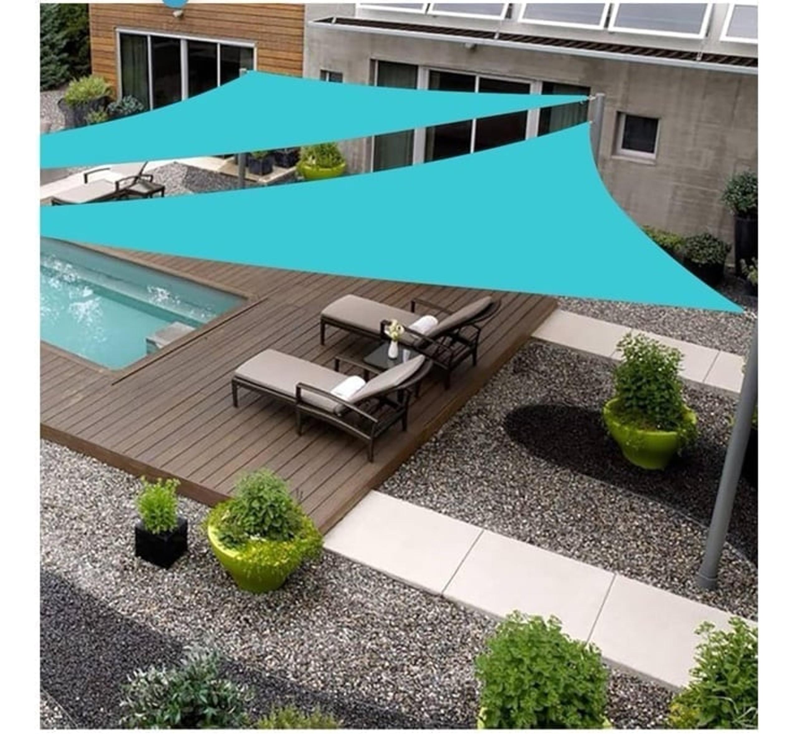 32' x 32' x 32' Turquoise Triangle Sun Shade Sail Sun Block Canopy Awning Teal