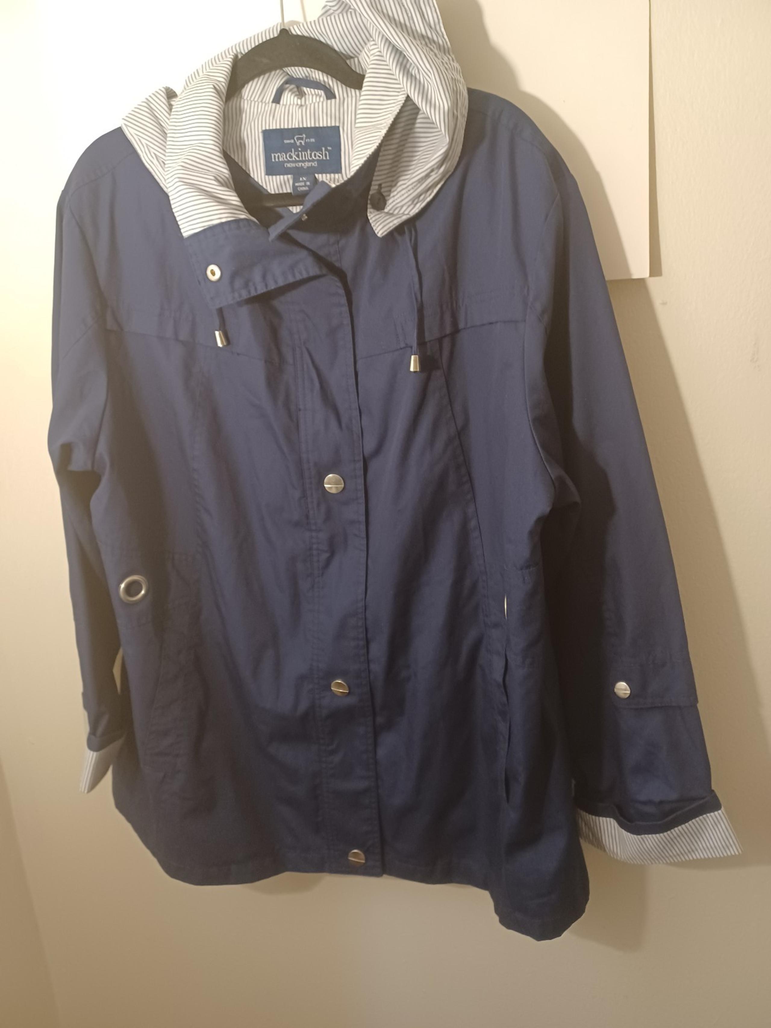 Mackintosh New England Navy Spring Jacket Hooded Size 1X