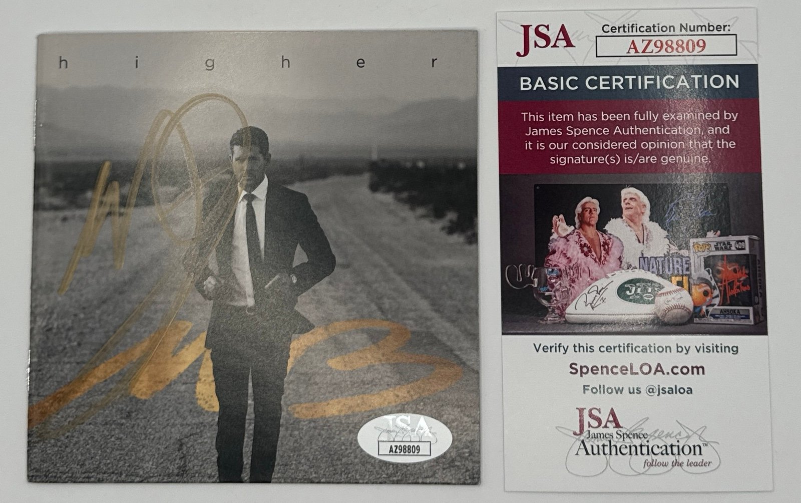 MICHAEL BUBLE SIGNED HIGHER CD BOOKLET + JSA COA
