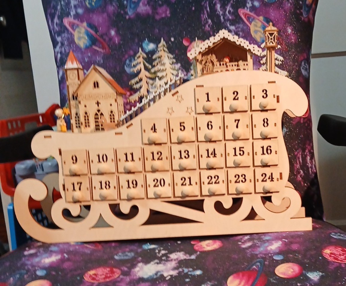 Light up wooden advent calendar