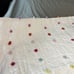 POTTERY BARN KIDS BRIGHT POM POM RAINBOW 100% COTTON FABRIC QUILT FULL QUEEN