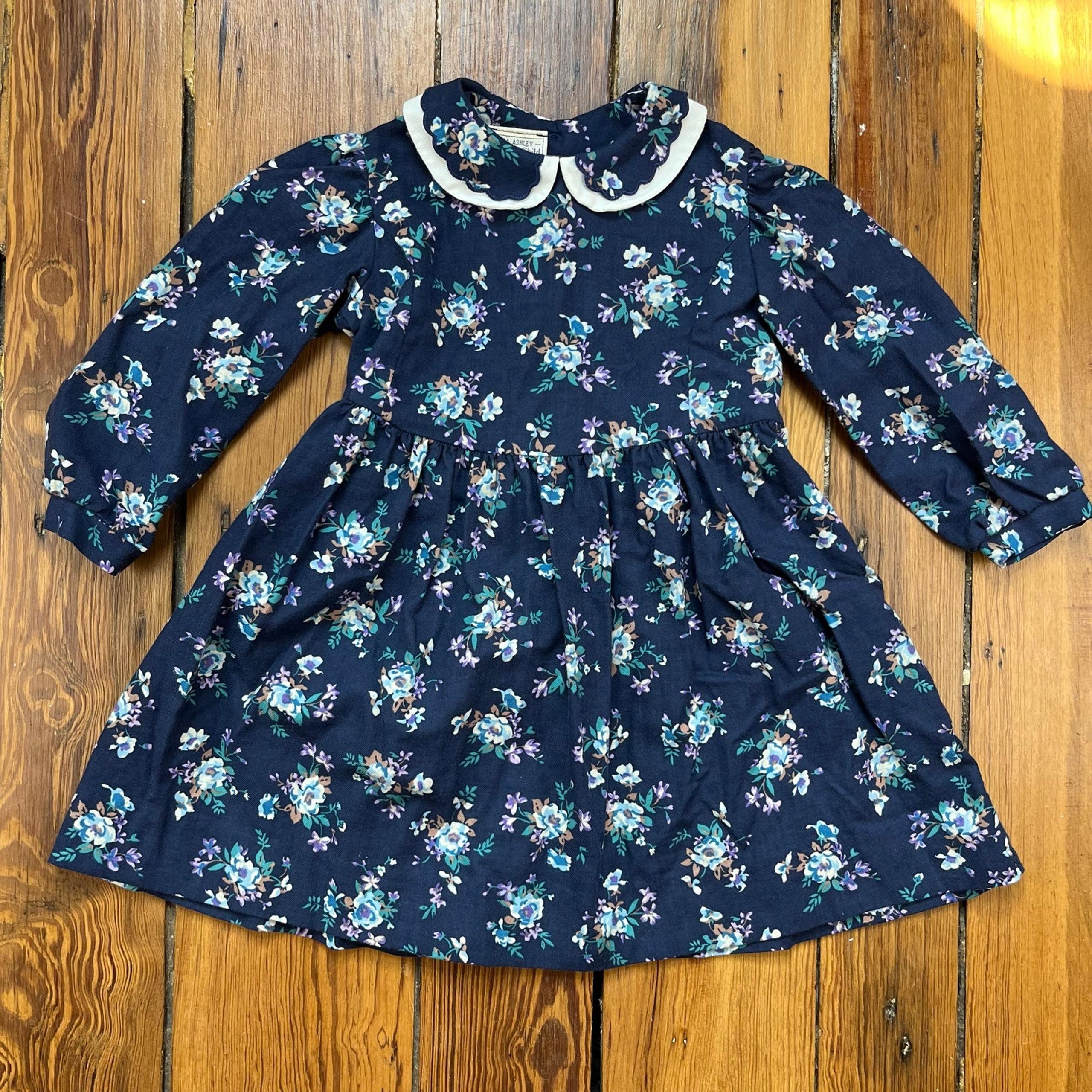 Vintage Laura Ashley Mother and Child Peter Pan Collar Floral Dress size 18-24mo