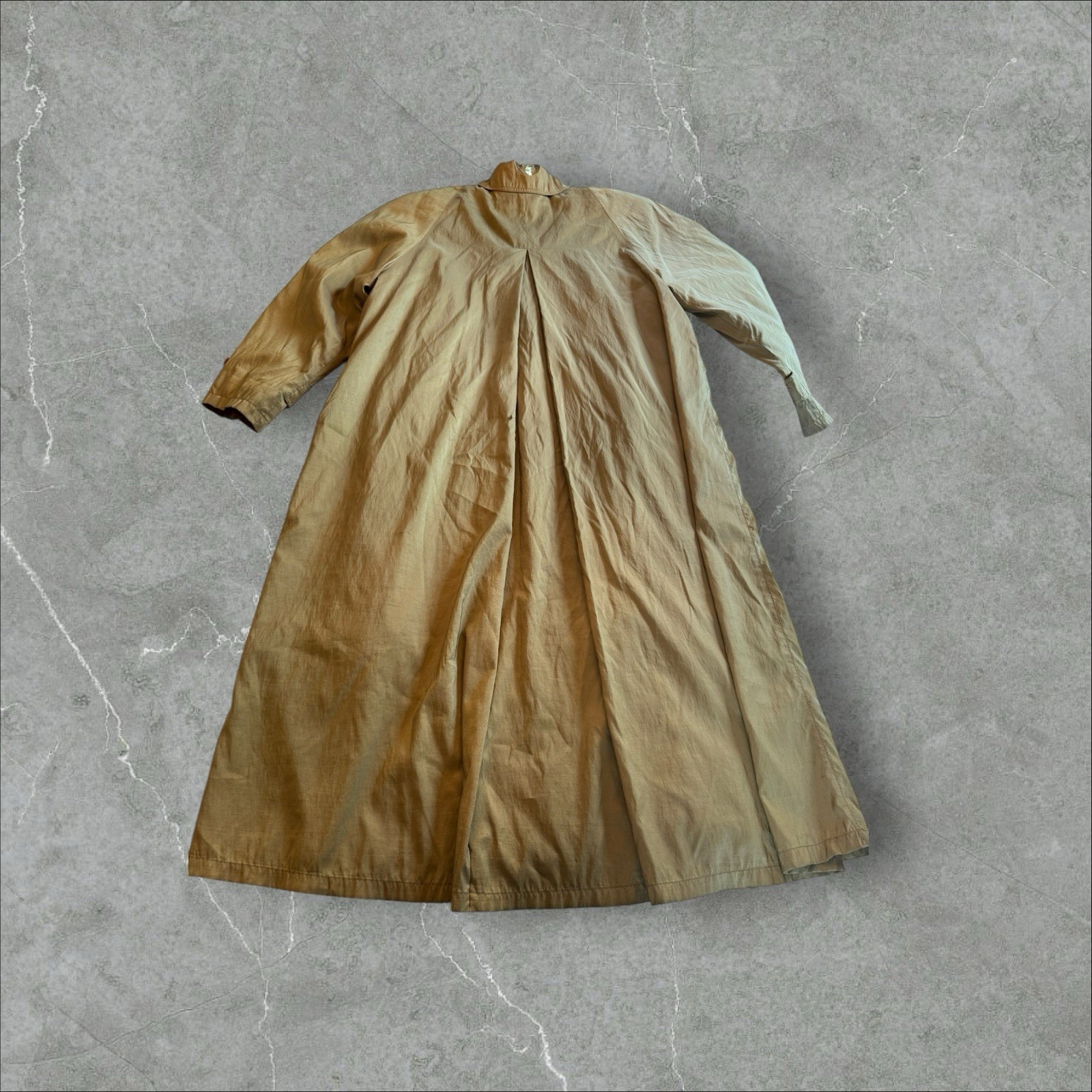 VTG 90s Jones New York Double Breasted Gold Trench Coat Streetwear Old Money