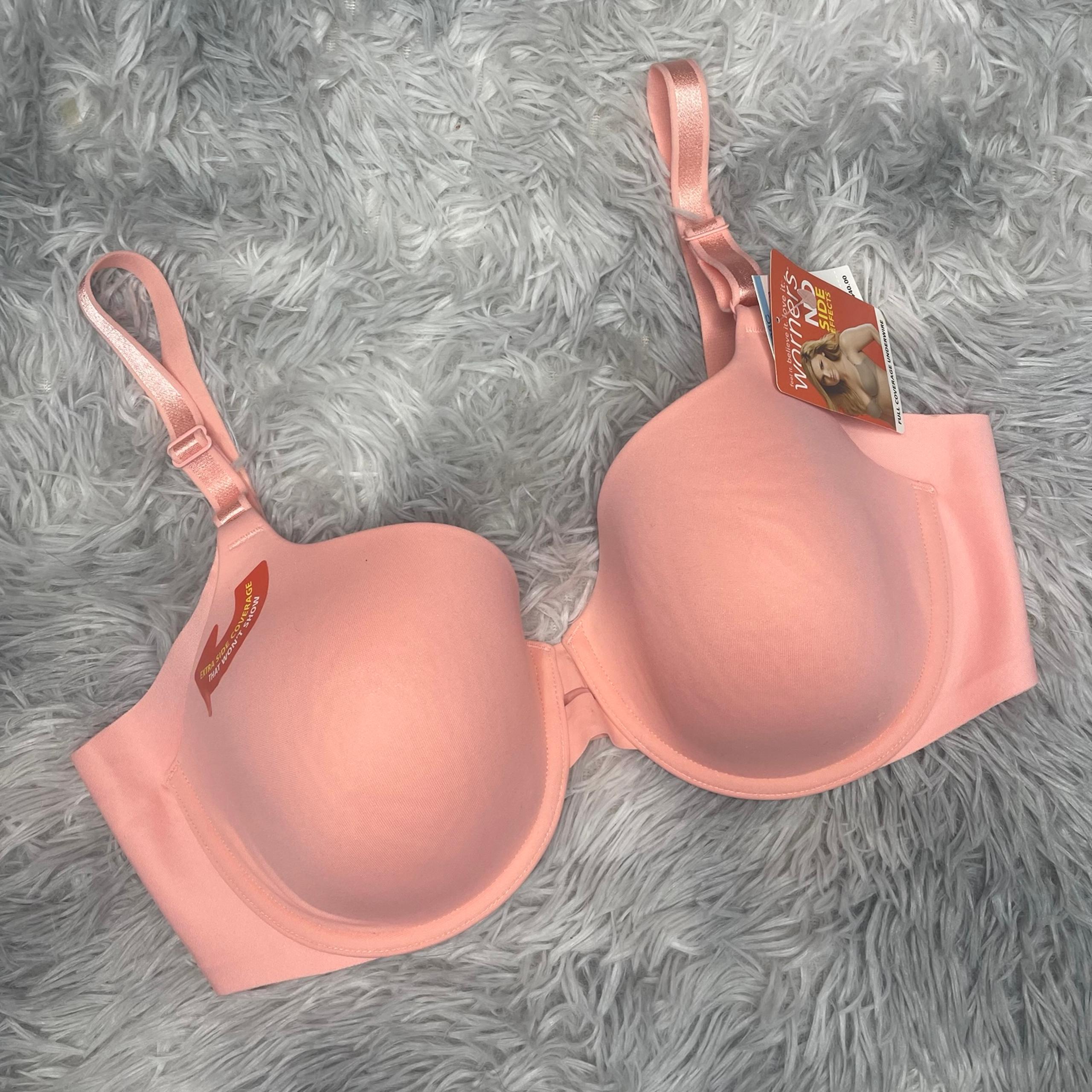 Warner's 1356 No Side Effects Bra Underwire Contour 38C Pink NWT New