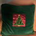 2 Velvet velour red and green Christmas throw pillows