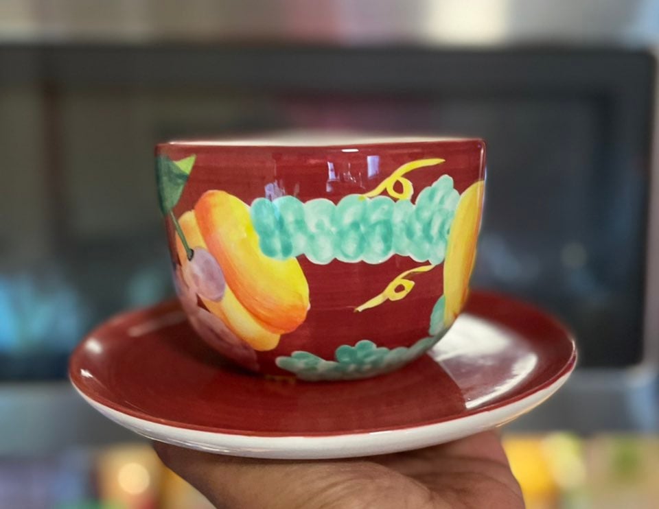 Trio of Latte Cups & Saucers by Zrike (THREE!)