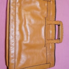 Vintage Camel-Colored Leather Briefcase from Argentina, 1950s