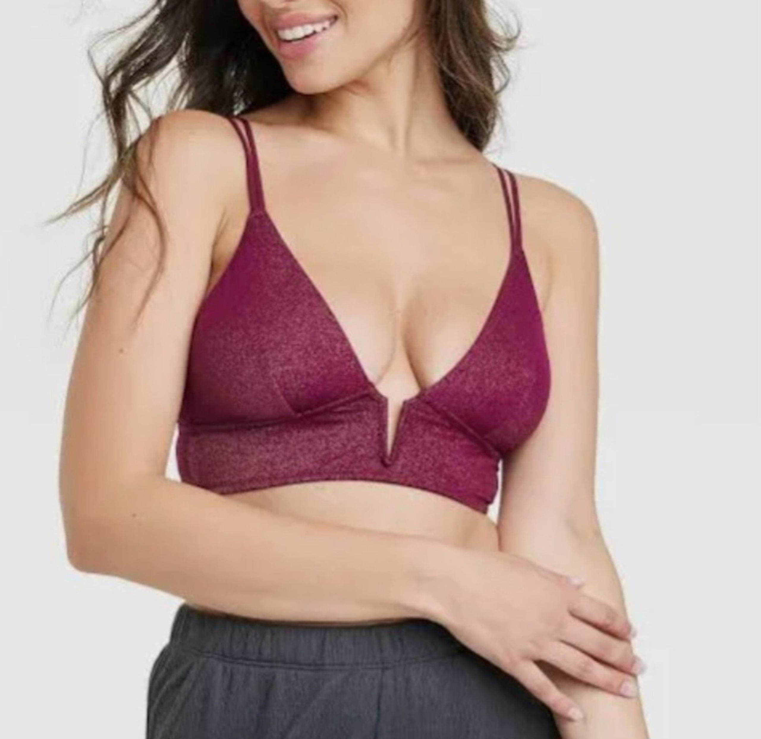 Auden V neck Shimmer Bralette - Medium