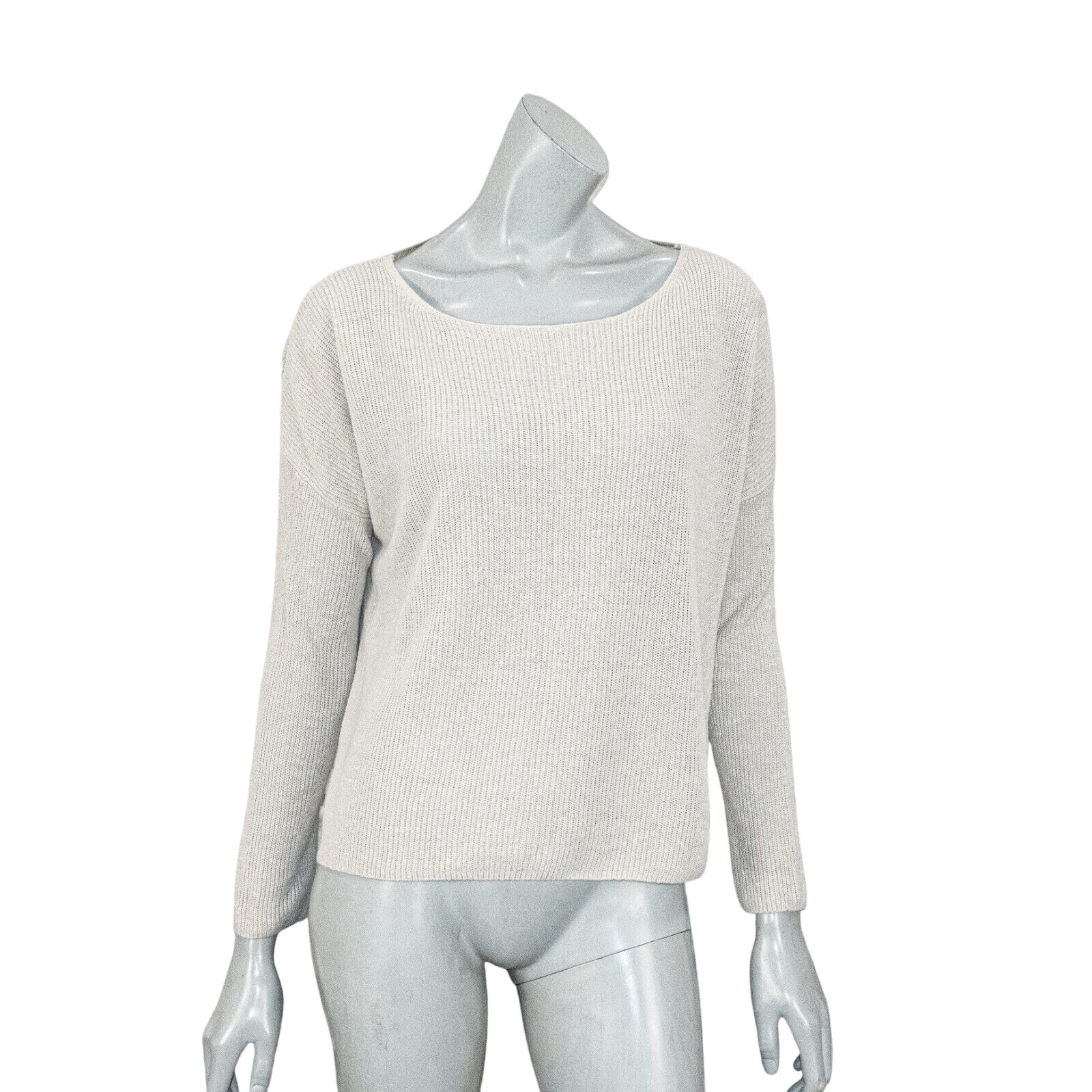 EVAM EVA made in Japan Women's Linen Silk knit Pullover sweater light beige 2