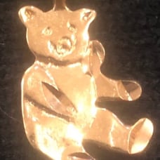 Gold14ktgf with a beautiful bear teddy bear the set is 14ktgf