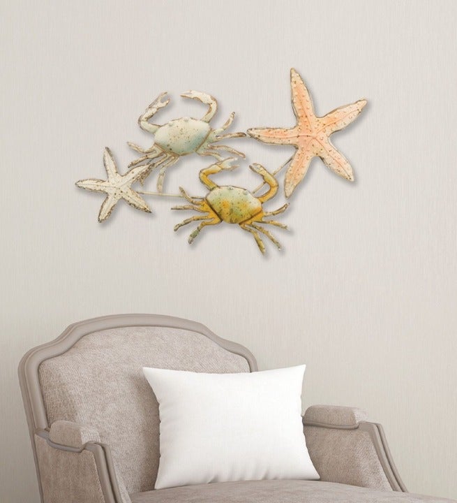 Large Crab & Shell Wall Decor