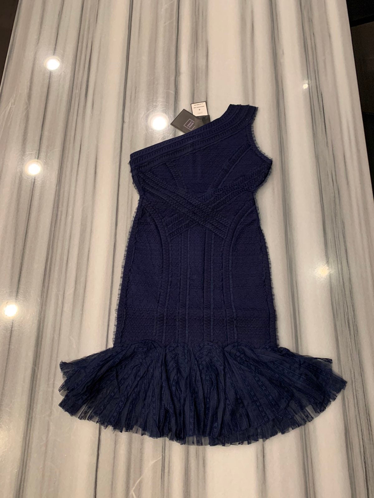 HERVE LEGER One Shoulder Dress, S, NWT