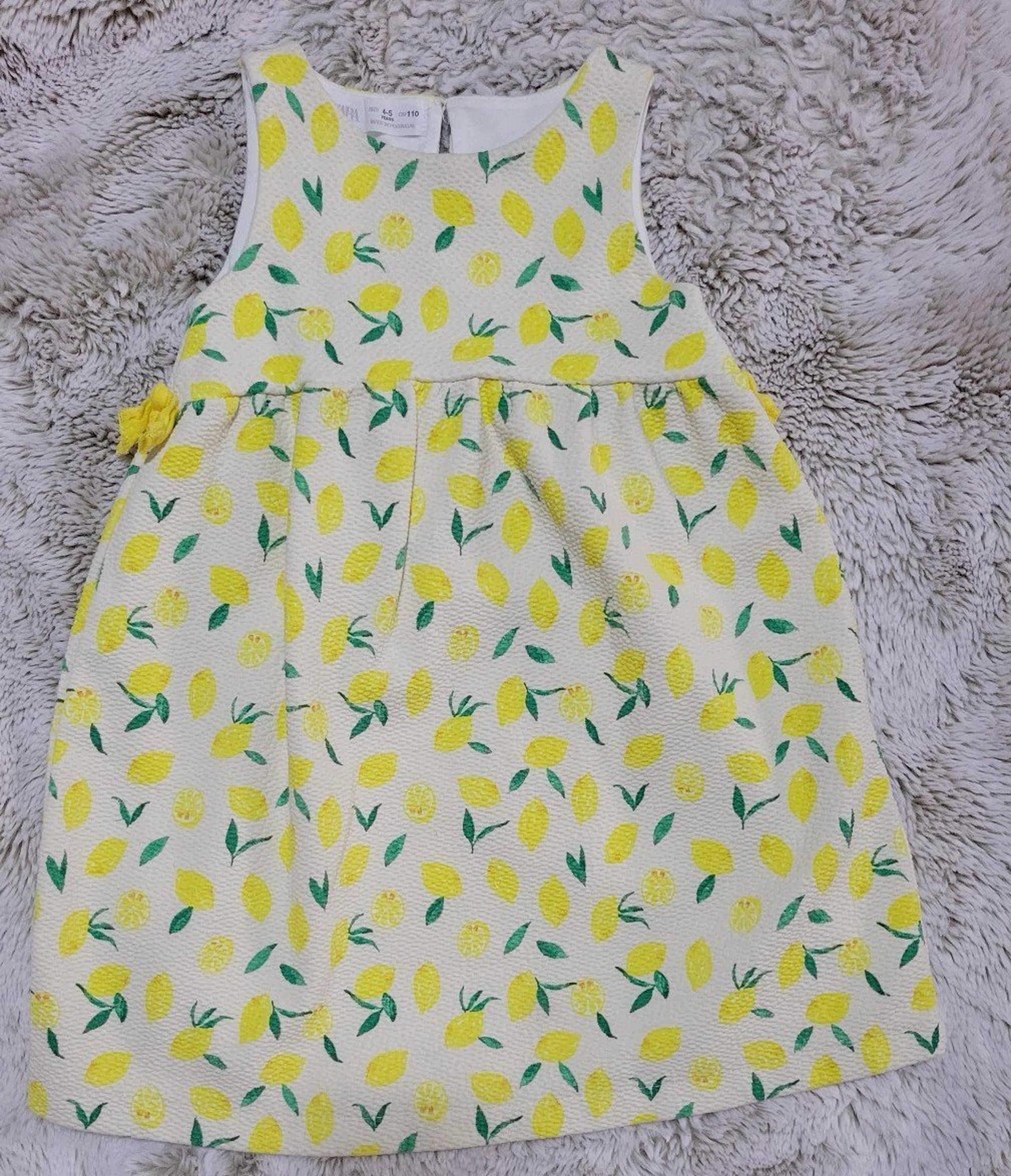 Zara Girl Lemon Print Dress size 4-5
