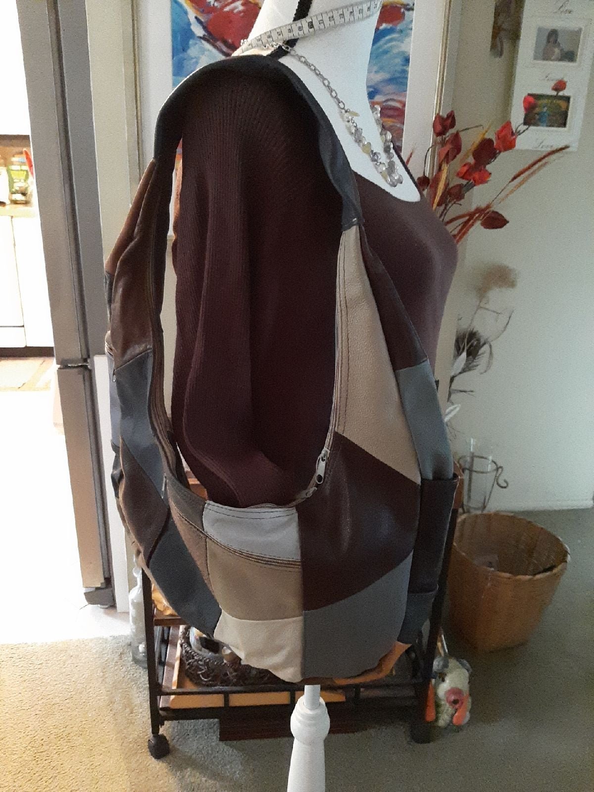 Soft Leather Patchwork Hobo
