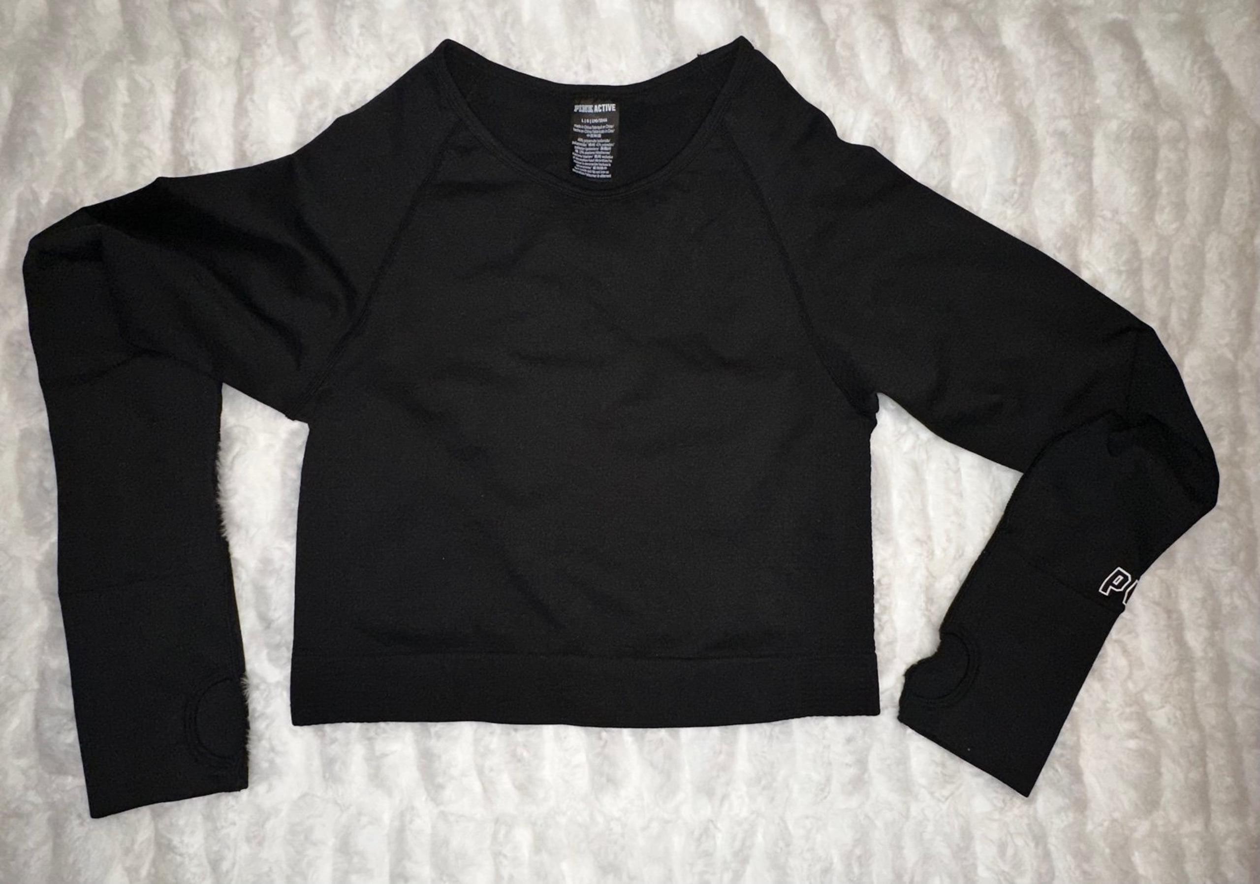 Pink! >Brand New< Workout athletic top, long sleeve, thumb holes, crop top