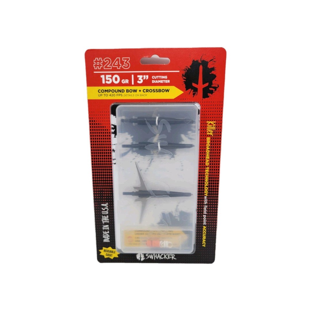 Swhacker SWH00243 2 Blade 150 Grain 3 inch Cut Broadheads - 3 Pack