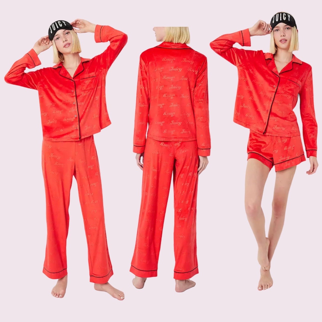 Juicy Couture Red 4PC Pajama Set