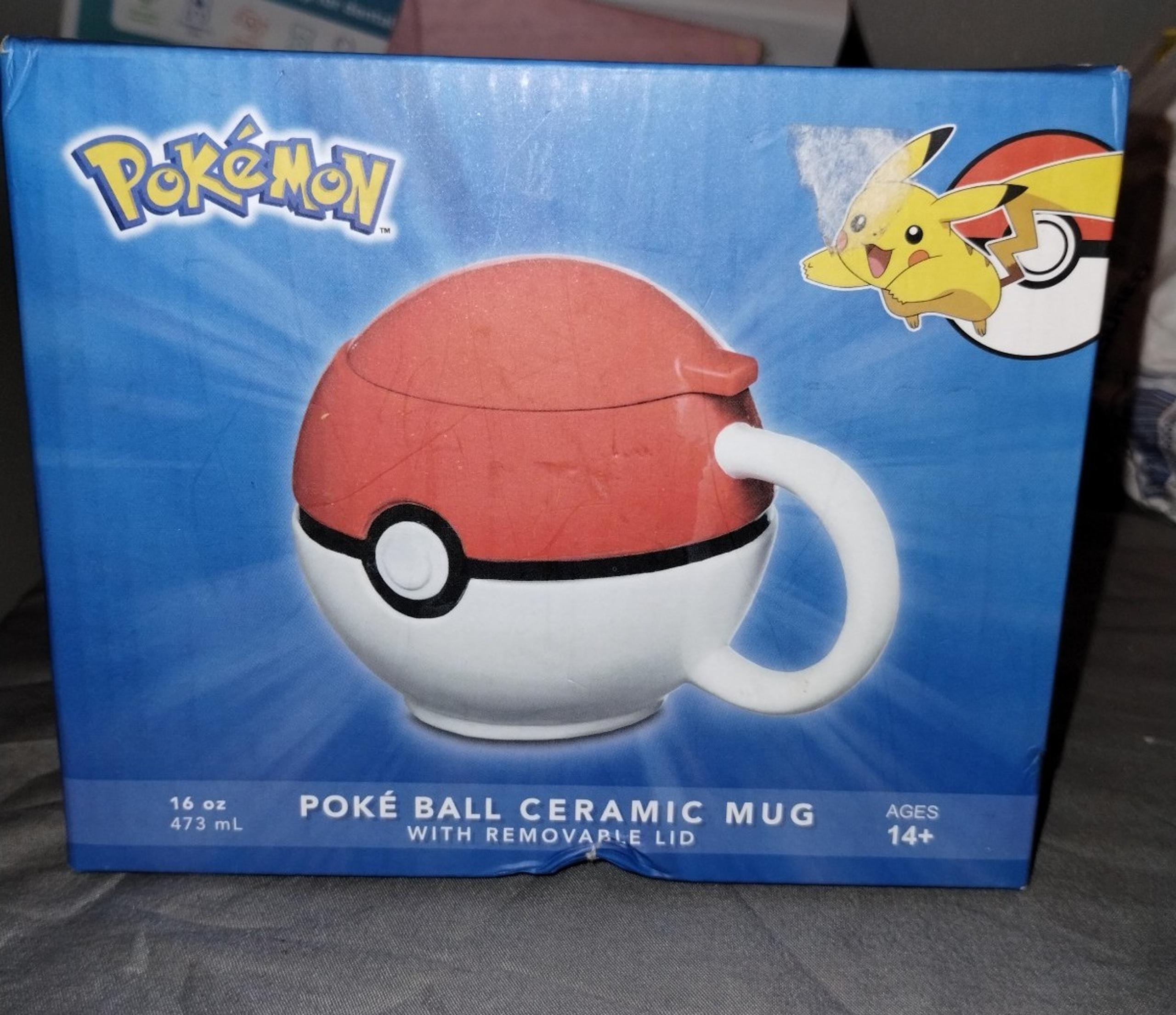 Pokemon Pokeball Ceramic Coffee Mug with Lid