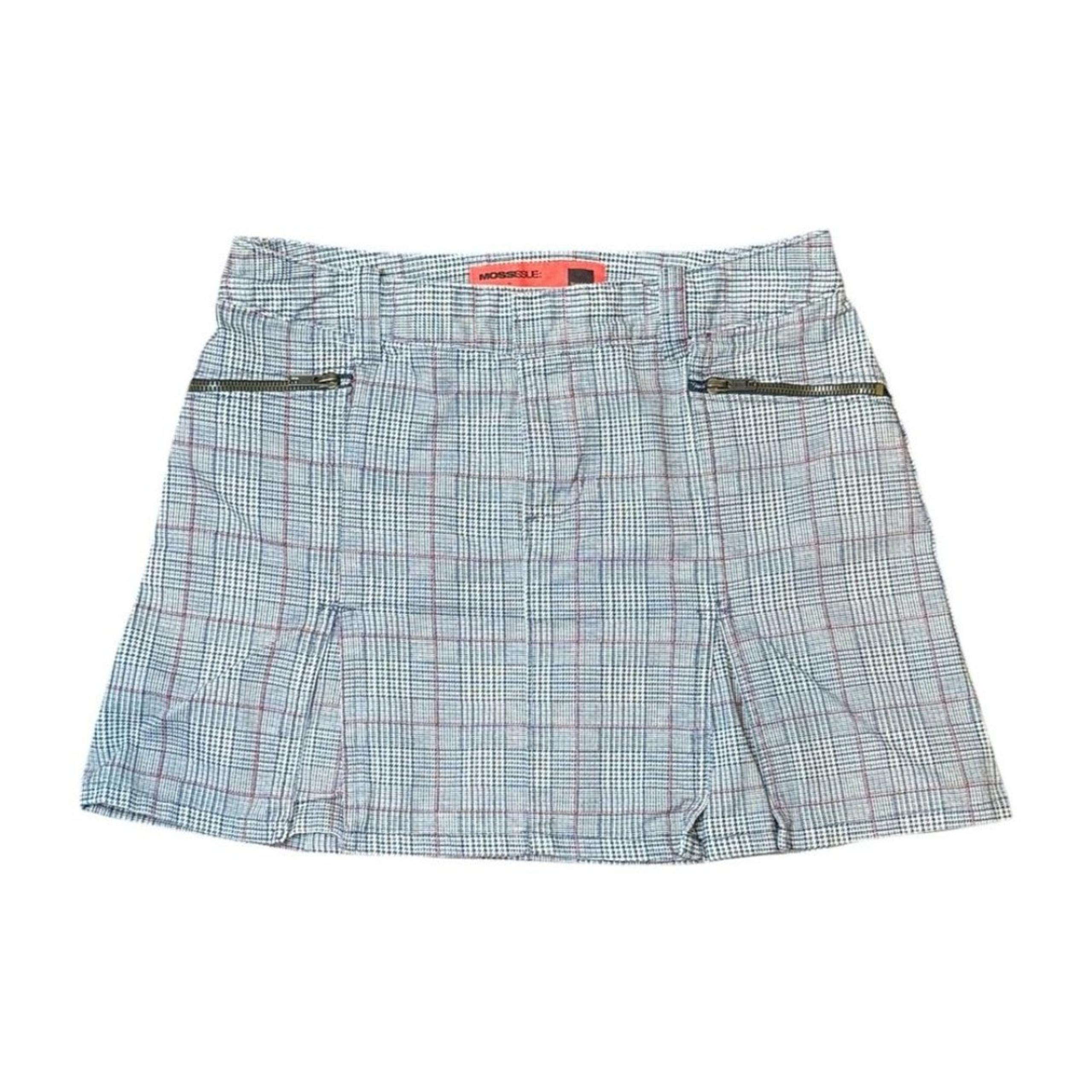 Y2K Mossimo Plaid Gray Pleated Mini Skirt Size 3