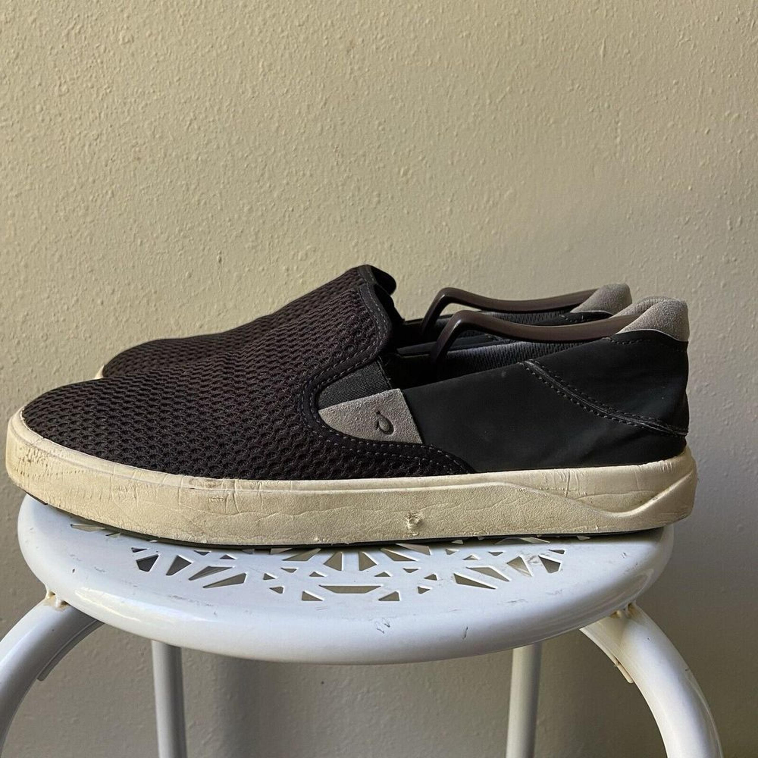 Olukai Canvas Sample Men's Size 9 M Loafers Slip On Casual Shoes Black