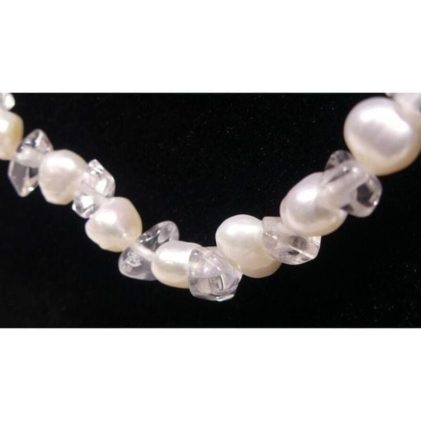 Pearl & Quartz Beaded Necklace 45.1g .925 Clasp