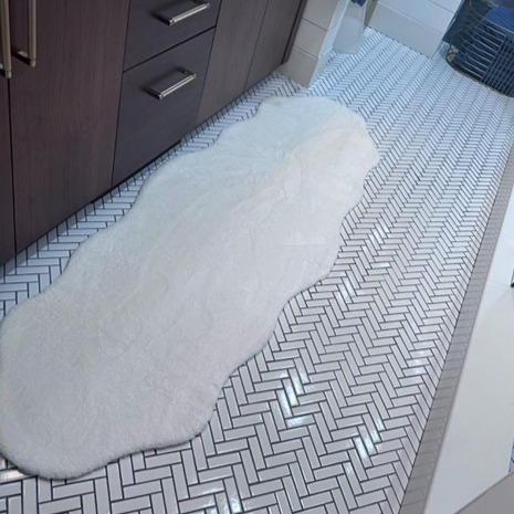 Faux Rabbit Fur Rug, White 2x6 ft Soft Fluffy Faux Fur Runner Rug