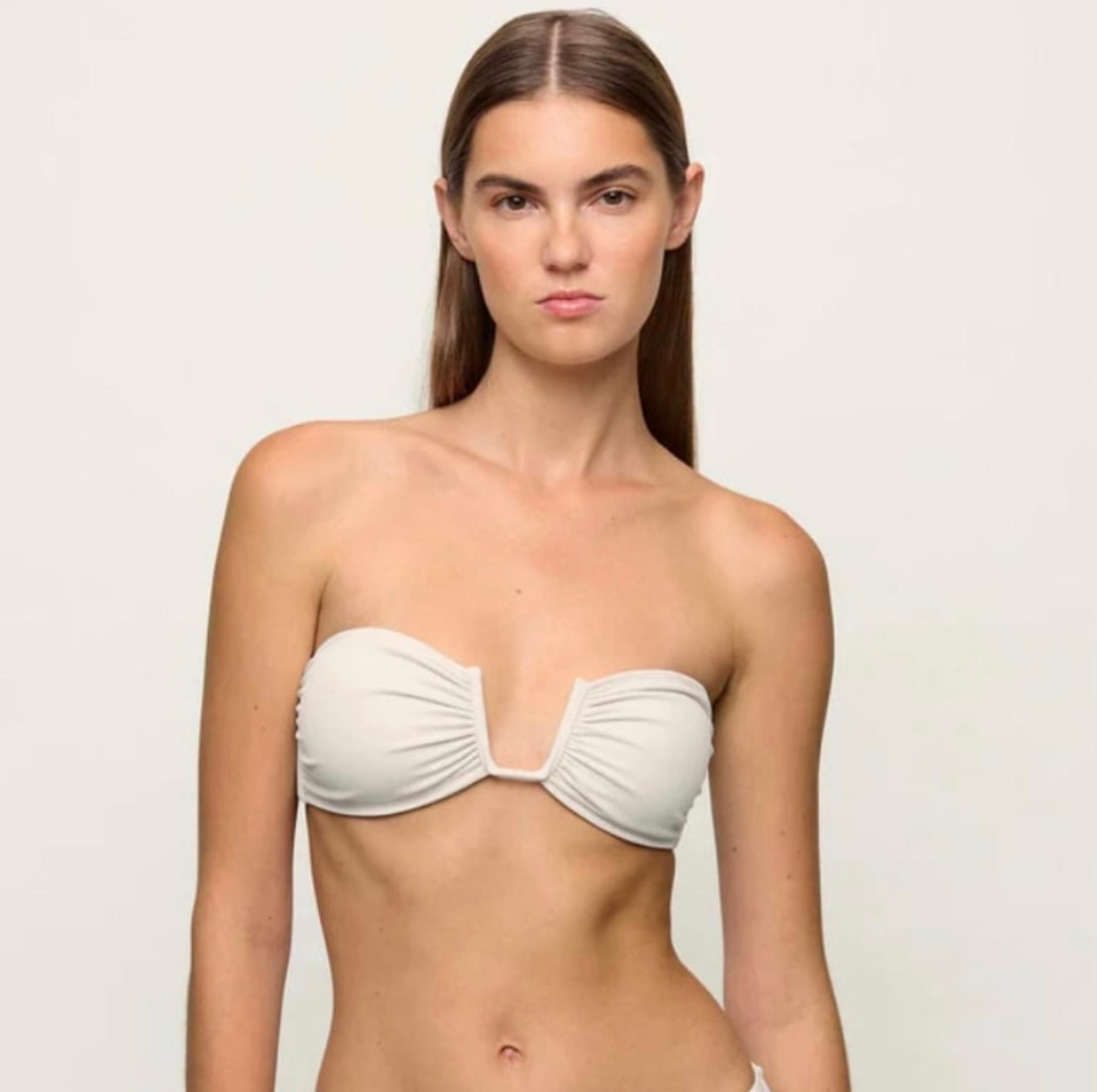 MIKOH white bandeau bikini top