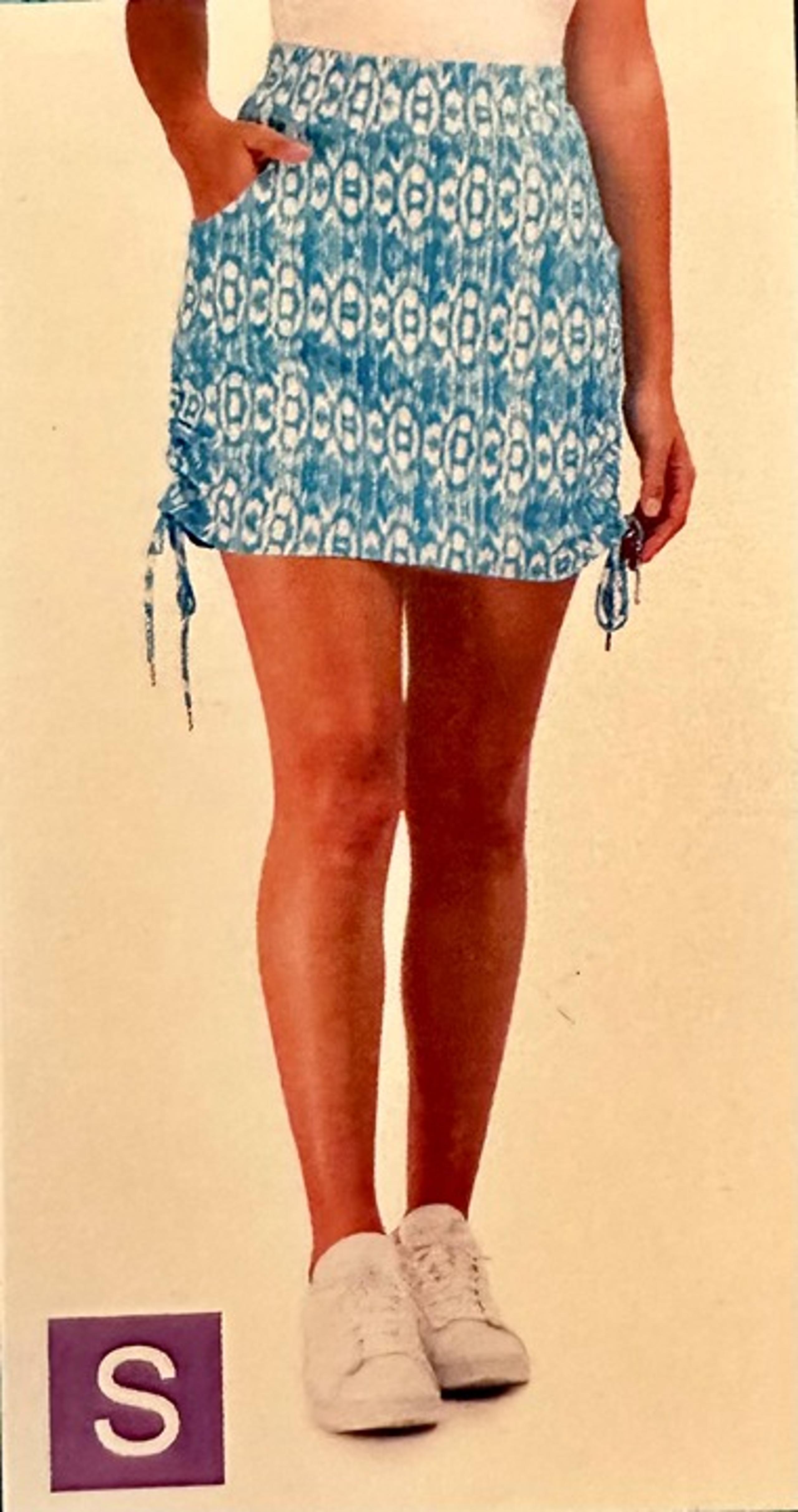 JONES NEW YORK Pull-On Teal Wide Waistband 5" Side Ruched Skort Size: S - NWT