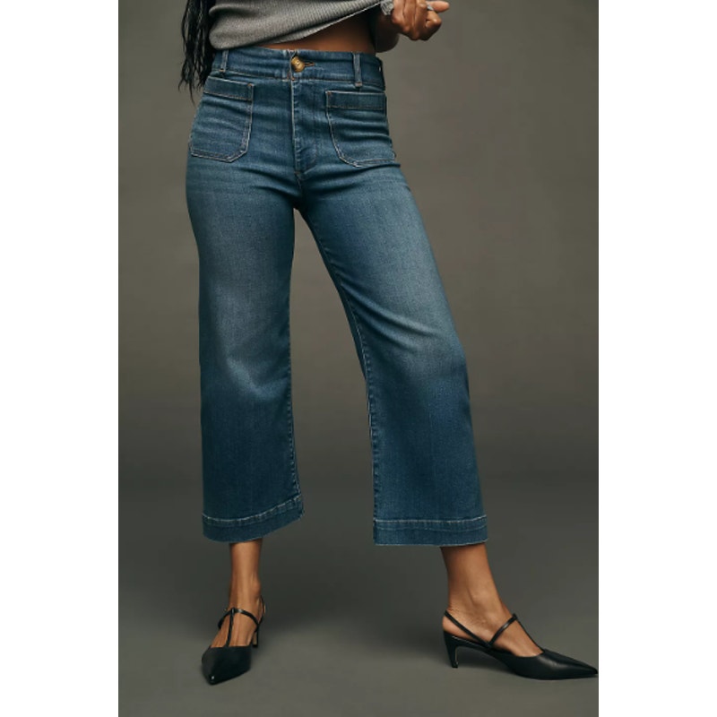 Anthropologie Maeve Jeans The Colette High-Rise Cropped Wide Leg 31