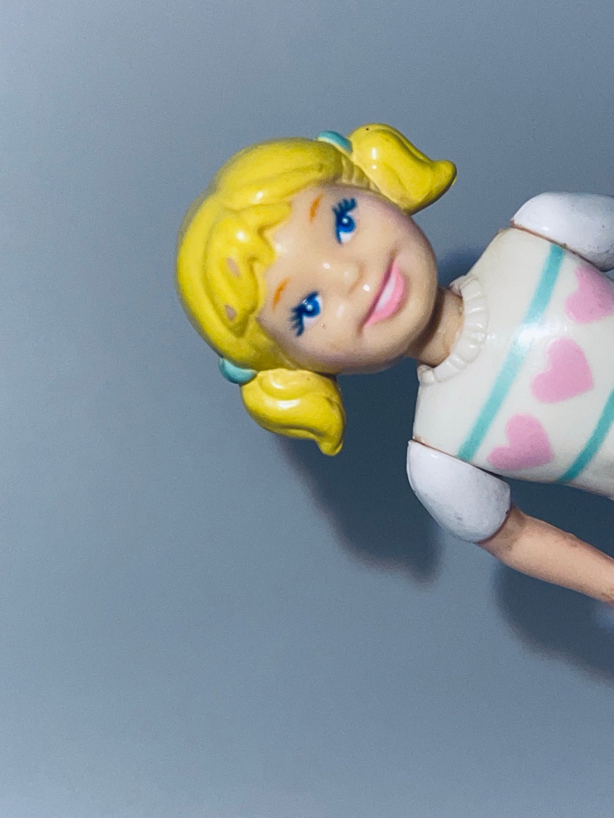 PLAYSKOOL Dollhouse BLONDE GIRL in PINK SHIRT Playschool w/ PIGTAILS