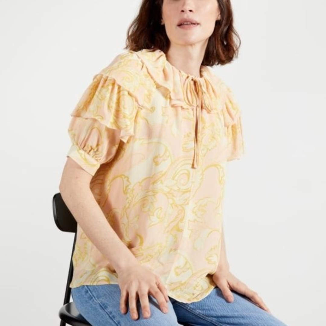 ted baker frisis mib frill printed top