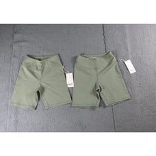 New Mate The Label Biker Shorts Lot of 2 Small Green Organic Stretch