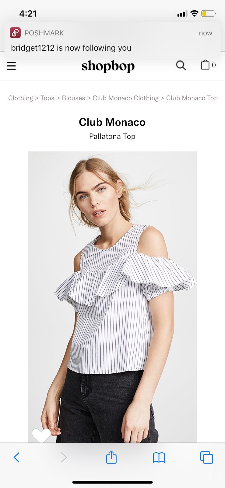 club monaco off shoulder top