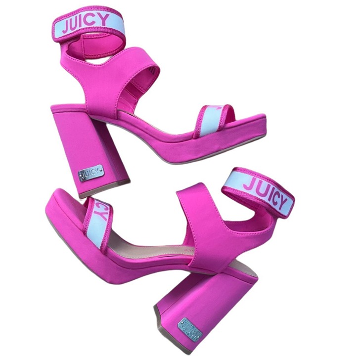 juicy couture platforms hot pink with ankle strap