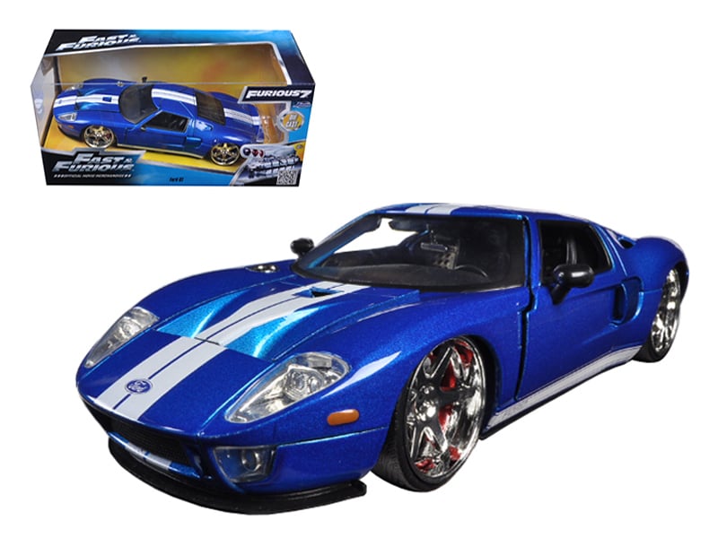 Ford GT Blue with White Stripes Fast & Furious 7 (2015) Movie 1/24 Diecast Mod