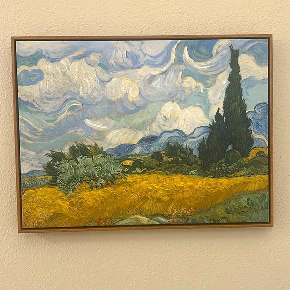 Wheat Field with Cypresses Van Gogh Reproduction Canvas Print hand painted