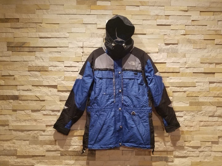 North Face Womens 10 Snowboard Jacket Blue Winter Ski Snow Ladies Hood Coat Grey