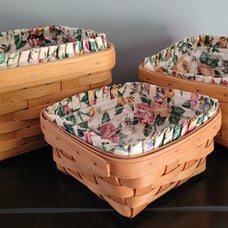 Lot of 3 Longaberger sm., med., lg. Berry baskets Garden Splendor