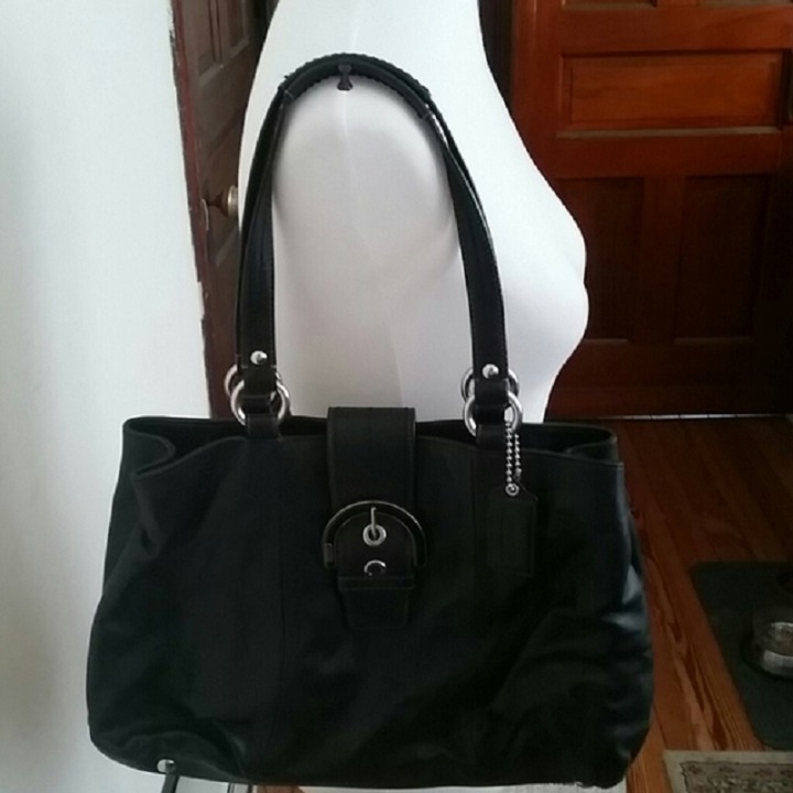 Coach Soho Buckle Black Leather Satchel