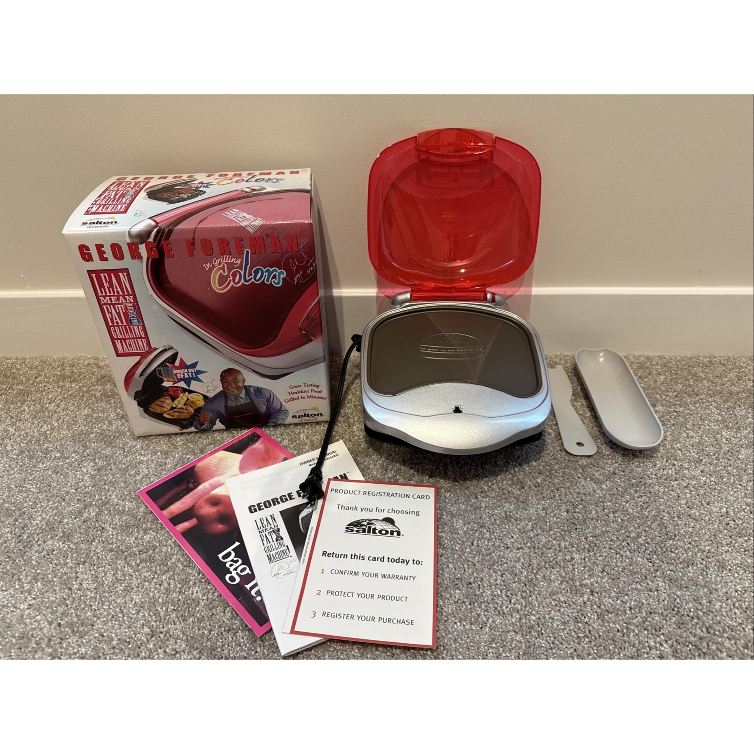 NEW George Foreman Red Grilling Colors Electric Grill TESTED Salton GR10ABW