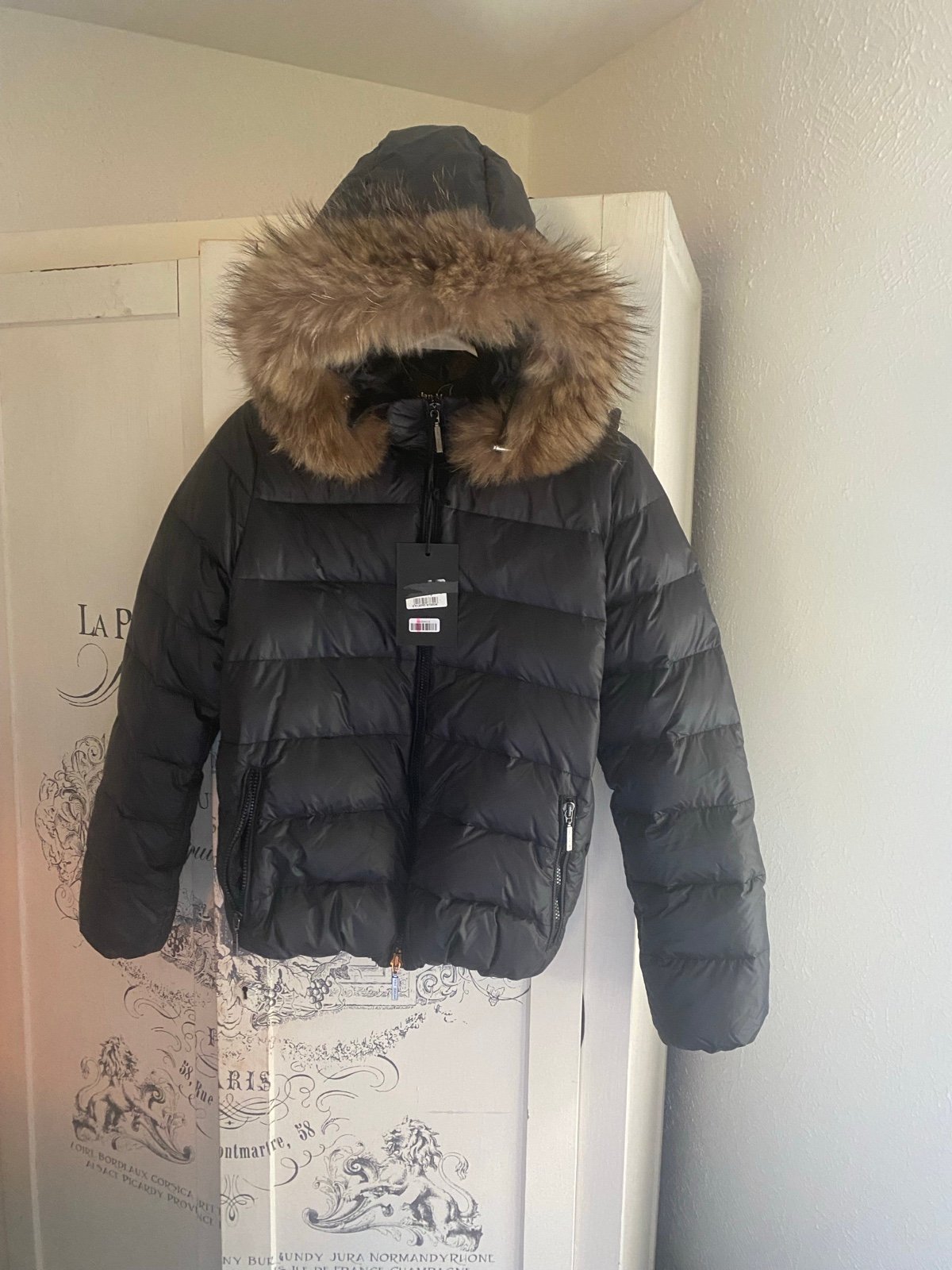 NWT Authentic Designer Jan Mayen Quilted Goose down Jacket w/Removable Fur Trim